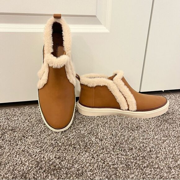 TOMS Bryce Brown Sugar Leather/Faux Fur Size 8 Excellent Condition - Picture 4 of 15